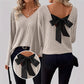 🎁New arrival 50% OFF💥Women's V-Neck Sweater with Elegant Back Bow Tie