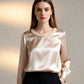 🔥Buy 2 Get Free Shipping🔥Women’s Elegant Synthetic Pearl Crew Neck Satin Top