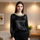 🔥Buy 2 Get Free Shipping🔥Women’s Elegant Synthetic Pearl Crew Neck Satin Top