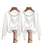 🔥Buy 2 Get Free Shipping🔥Women’s Elegant Synthetic Pearl Crew Neck Satin Top