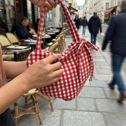 Women's Casual Plaid Heart-Shaped Shoulder Bag