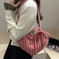 Women's Casual Plaid Heart-Shaped Shoulder Bag