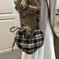 Women's Casual Plaid Heart-Shaped Shoulder Bag