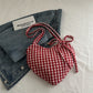 Women's Casual Plaid Heart-Shaped Shoulder Bag