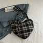 Women's Casual Plaid Heart-Shaped Shoulder Bag