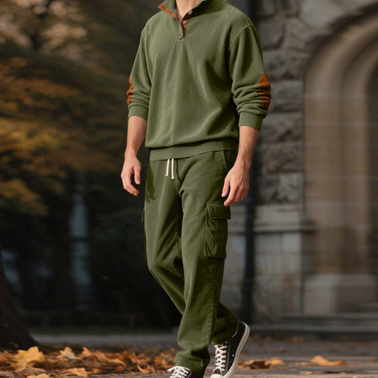 🔥Hot Sale Offers-Men’s Trendy Pullover and Cargo Pants 2-Piece Set