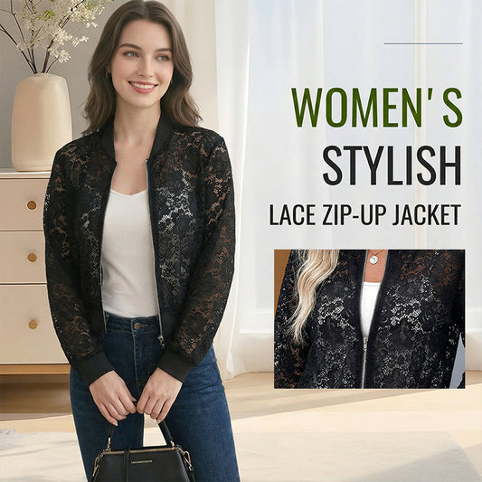 Women's Lightweight Lace Zip-Up Jacket