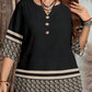 👔 LIMITED-TIME 50% OFF! ✨ Women's Casual Top – V-Neck, Button-Front, Patterned Trim, Soft 🍂
