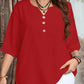 👔 LIMITED-TIME 50% OFF! ✨ Women's Casual Top – V-Neck, Button-Front, Patterned Trim, Soft 🍂