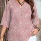 👔 LIMITED-TIME 50% OFF! ✨ Women's Casual Top – V-Neck, Button-Front, Patterned Trim, Soft 🍂