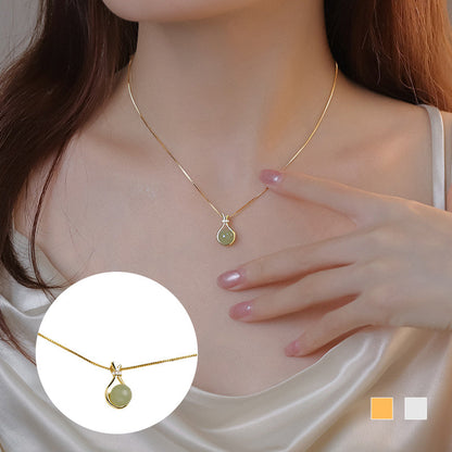 Elegant Hetian Jade Lucky Pendant Necklace