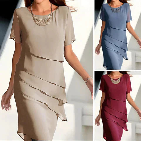💕2026 Hot Sale 60% OFF🔥Elegant Pleated Chiffon Midi Dress