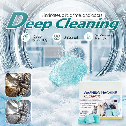 ⏰Last Day Special Price:£9.99!!!🛡️🌸Washing Machine Cleaner – 12 tablets, deep cleans inner tank & pet hair. Removes odours. No mess, just drop & run. 🧼✨