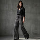 Women's Bohemian Print Drawstring Wide-Leg Pants
