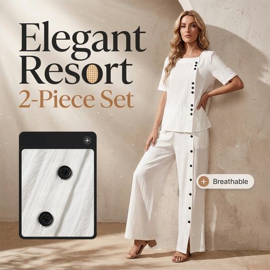 🔥🔥50% off new arrivals-Women's Casual Top & Wide-Leg Pants 2-Piece Set
