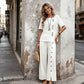 🔥🔥50% off new arrivals-Women's Casual Top & Wide-Leg Pants 2-Piece Set
