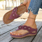 Women's Floral Wedge Thong Sandals