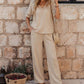 📢📢40% OFF !! ⏰Elegant V-Neck Top & Wide-Leg Pants Set