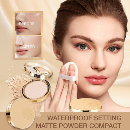 🔥3-in-1 EFFORTLESS VERSATILITY -⚡Waterproof Setting Matte Powder Compact