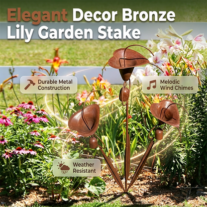 🎐🌿 Calla Lily Garden Stake with Bell Chimes – Elegant Metal Flower, Wind-Activated Chimes, Rustproof, Stakes into Soil. Perfect for Patio, Yard or Flower Bed 🌸🔔✨