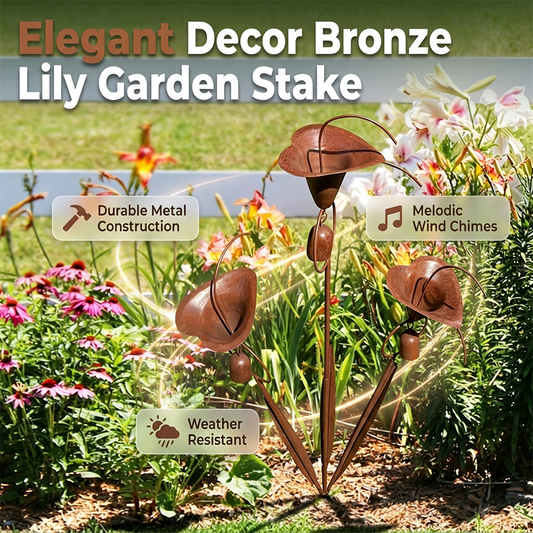 🎐🌿 Calla Lily Garden Stake with Bell Chimes – Elegant Metal Flower, Wind-Activated Chimes, Rustproof, Stakes into Soil. Perfect for Patio, Yard or Flower Bed 🌸🔔✨