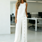 👕 40% OFF! ✨ Women's Casual Sleeveless Top and Wide-Leg Trousers Set