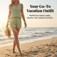 Women's Casual V-Neck Sleeveless Two-Piece Set