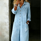 👗✨ Timeless Denim Style | Women's Relaxed Wide-Leg Utility Jumpsuit