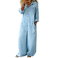 👗✨ Timeless Denim Style | Women's Relaxed Wide-Leg Utility Jumpsuit