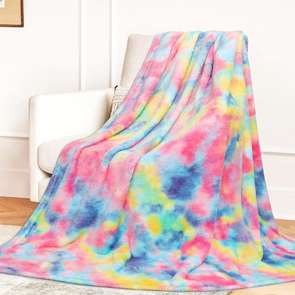 Ultra-Soft Tie-Dye Plush Throw Blanket