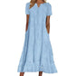 💥LAST DAY SALE 50%OFF💥👗Women's Elegant V-Neck Short Sleeve Dress💖