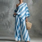 💃 LIMITED-TIME 50% OFF! ✨ Women's Asymmetrical Stripe Set – One-Shoulder, Wide-Leg, Breezy 🍂