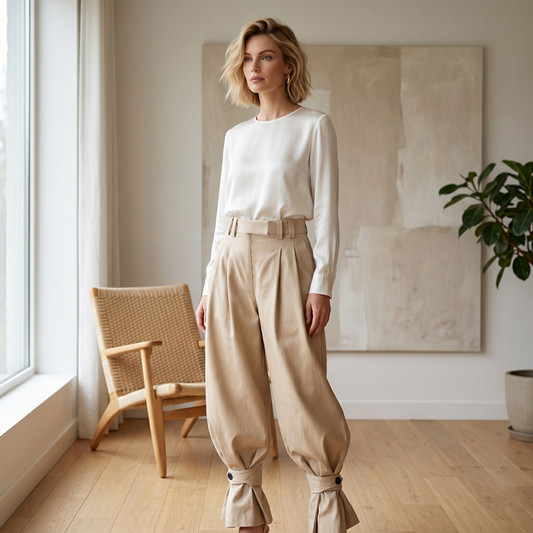 🔥While Supplies Last 40% OFF!🎉 Women's Pleated Lantern Pants with Ruffled Cuffs