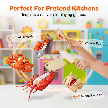 Realistic Cuttable Play Food Set for Kids