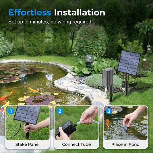🌱50% OFF NOW ! ☀️Solar Powered Pond Aerator Air Pump – wire-free easy installation, energy-saving oxygen supply, outdoor fish pond water circulation, garden koi tank essential!