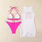 3-Piece Bikini Set with Graphic Cover-Up