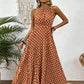 👗New Arrival 50% OFF🍊 Retro Polka Dot Halter Dress – Flowy Pleated Skirt & High Waist – Flattering & Breezy 🍋