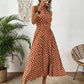 👗New Arrival 50% OFF🍊 Retro Polka Dot Halter Dress – Flowy Pleated Skirt & High Waist – Flattering & Breezy 🍋