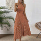 👗New Arrival 50% OFF🍊 Retro Polka Dot Halter Dress – Flowy Pleated Skirt & High Waist – Flattering & Breezy 🍋