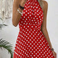 👗New Arrival 50% OFF🍊 Retro Polka Dot Halter Dress – Flowy Pleated Skirt & High Waist – Flattering & Breezy 🍋
