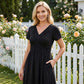 🔥 Limited-Time Sale – Up to 50% OFF✨Women's V-Neck Cross-Front Pleated Dress