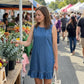 Women's Sleeveless Denim Ruffle Hem Dress
