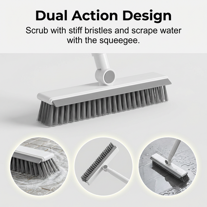 🧹 2-in-1 Grout & Corner Scrubber Brush with Squeegee