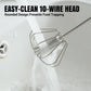 Stainless Steel Semi-Automatic Whisk with Wooden Handle