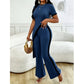 Women's Short Sleeve Top & Flared Pants Set