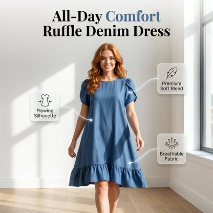 👗✨Elegant Washed Denim Dress – Effortless Everyday Elegance💙
