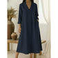 🔥Women’s V-Neck Cotton Linen A Line Dress
