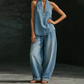 💎🔥Women's Casual Halter Top & Wide-Leg Pants Set👖
