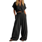 Women’s Fashion Summer Solid Loose Button Set