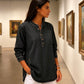 Women's V-Neck Loose Denim Shirt